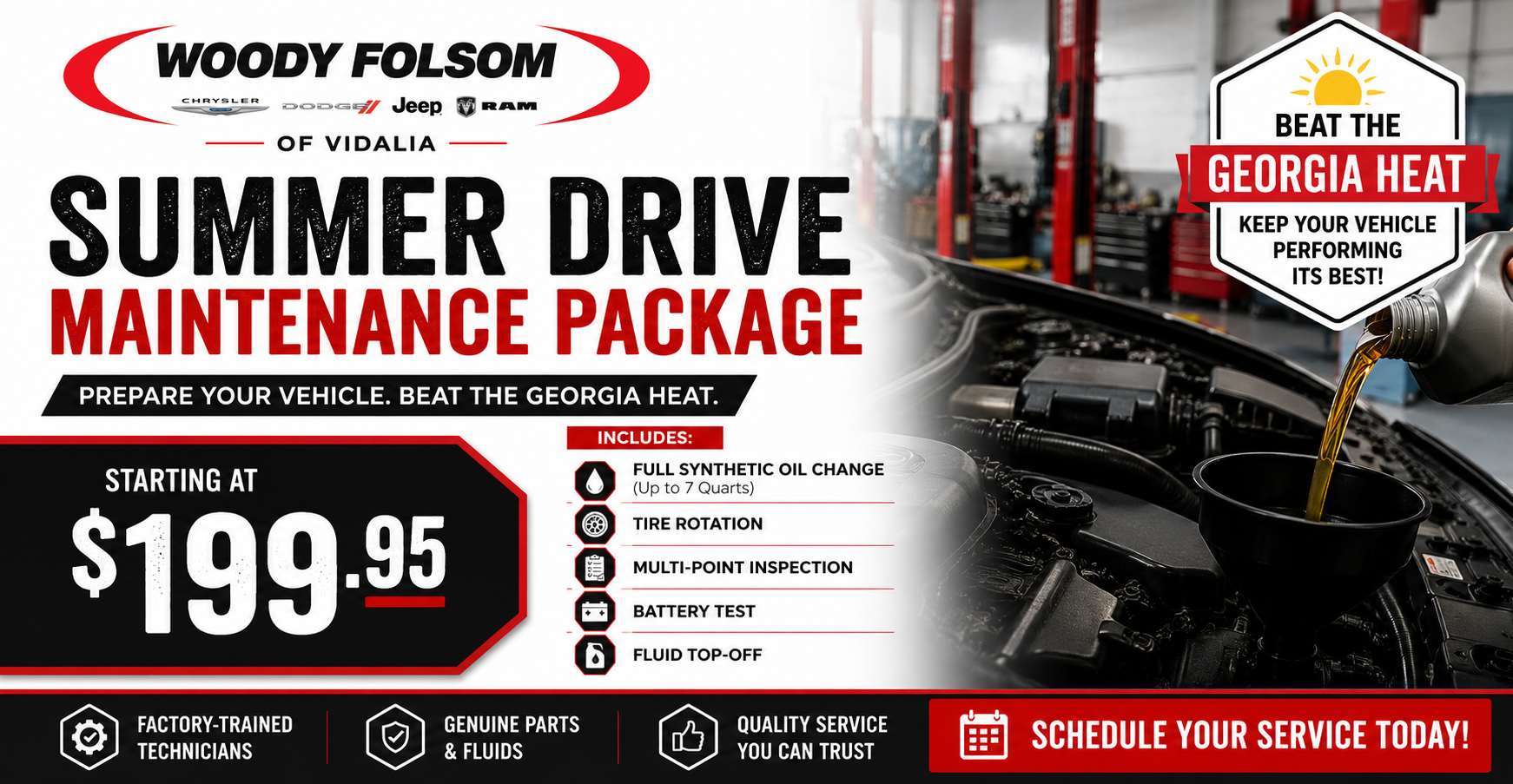Summer Drive Maintenance Package, starting at $199.95